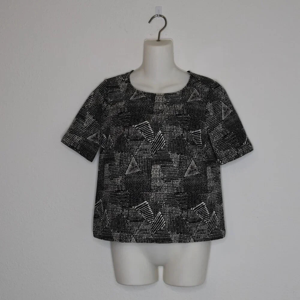 Madewell 100% Cotton Top Boxy Sz XS Crop Neutral Minimalist Coastal Boho